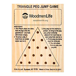 WOODEN TRIANGLE PEG GAME