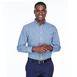 DEVON & JONES MEN'S CROWN WOVEN COLLECTION GINGHAM